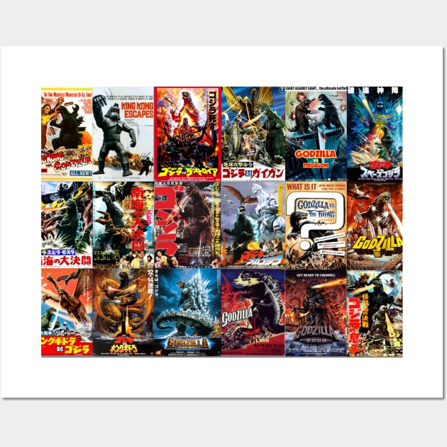 Giant Monster Movie Poster Collage Wall Art by Starbase79